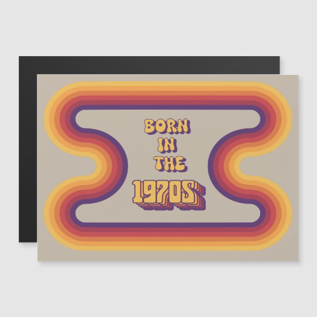 Invitation Magnétique Nés dans les années 1970, Millennials, Gen X, Anné (Devant / Derrière)