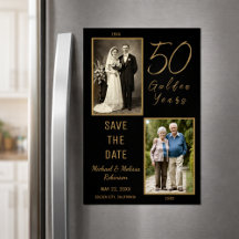 Noir Or 50e Anniversaire de Mariage Sauvegarder la