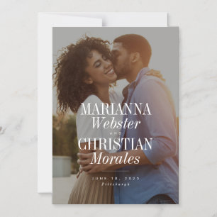 Invitation Magnétique Nom en gras unique moderne une photo enregistrer l