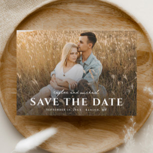 Invitation Magnétique Noms De Script Simple Mariage Photo Enregistrer La