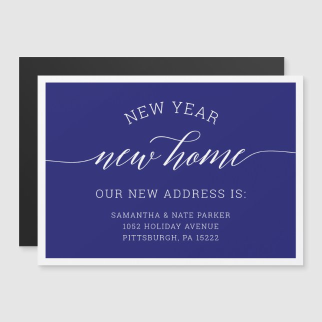 Invitation Magnétique Nouvelle Année | Nouvelle Maison Annonce de déména (Devant / Derrière)