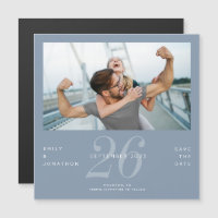 Numéro De Photo Dusty Blue Moderne Enregistrer La 