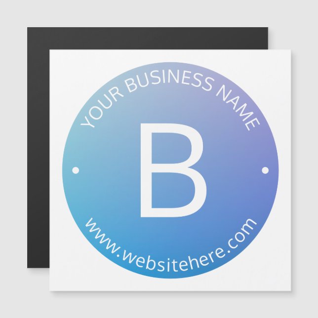 Invitation Magnétique Ombre de fond bleu et violet avec texte modifiable (Devant / Derrière)