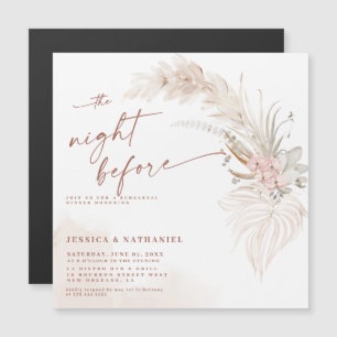 Invitation Magnétique Pampas Herbe Boho Floral La Nuit Avant