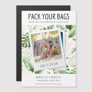 Invitation Magnétique Passez vos sacs Mariage photo Costa Rica