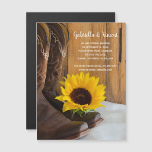 Invitation Magnétique Pays Sunflower Occident mariage Enregistrer la dat