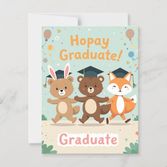 Invitation Magnétique Personalized Kids Graduation Card (Recto)