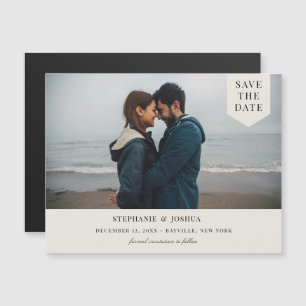 Invitation Magnétique Photo Balise Simple Enregistrer La Crème Date