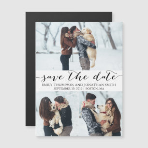 Invitation Magnétique Photo Mariage Enregistrer La Date Magnet, Trois Ph