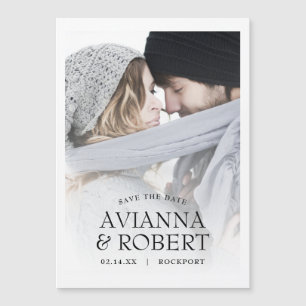 Invitation Magnétique Photo minimaliste du Mariage Enregistrer la date