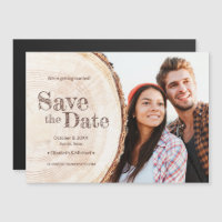 Photo personnalisée Russe Mariage Wood Grain Natur