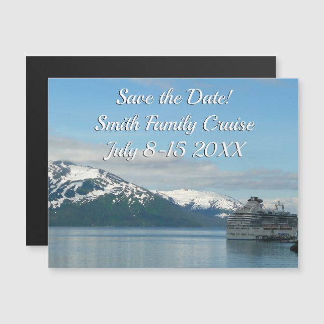 Invitation Magnétique Photographie de voyage de croisière en Alaska (Devant / Derrière)