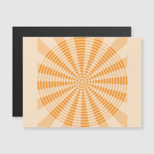 Invitation Magnétique Pissenlit, Spirale Orange, Art Abstrait Bohème