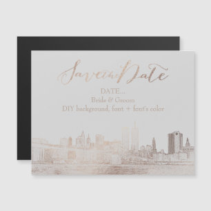Invitation Magnétique PixDezines NYC Sketched Cityscape/do-it-yourself a