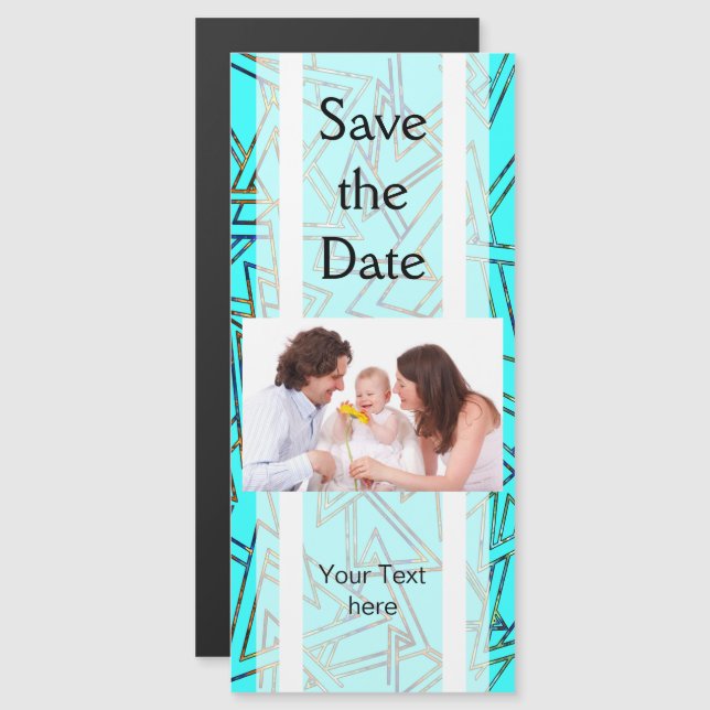 Invitation Magnétique Plan Motif triangle + votre dos. & idées (Devant / Derrière)