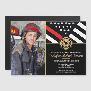 Invitation Magnétique Pompier Pompier Académie de Diplôme de pompiers Ph