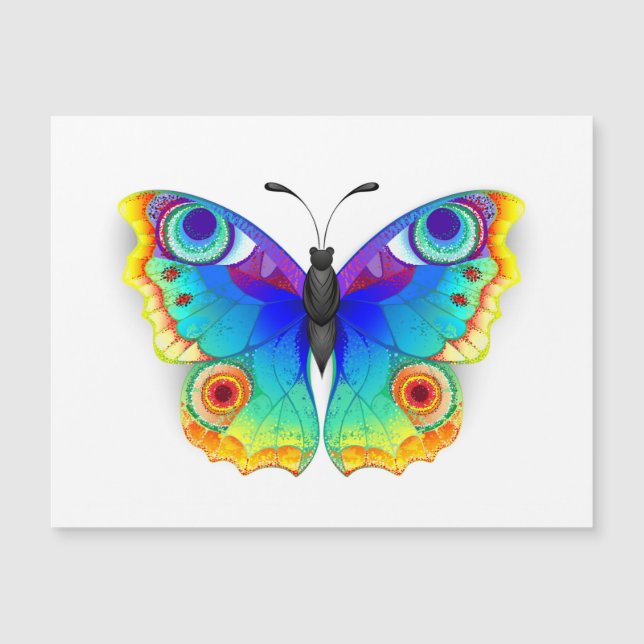 Invitation Magnétique Rainbow Butterfly Peacock Eye (Devant)