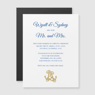 Invitation Magnétique Réception de mariage privée à deux ancres uniqueme