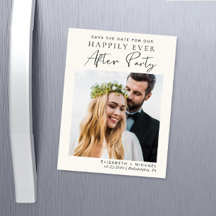 Invitation Magnétique Réception Mariage Photo Cream Enregistrer La Date
