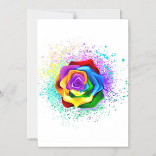 Invitation Magnétique Rose arc-en-ciel coloré