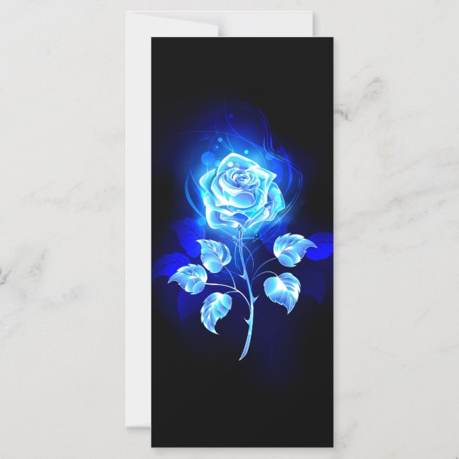 Invitation Magnétique Rose bleu brûlant (Recto)