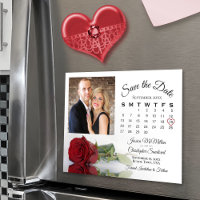 Rouge Rose Calendrier Photo Mariage Enregistrer la