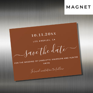 Invitation Magnétique Rust brûlé mariage orange enregistrer la date aima