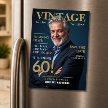 Invitation magnétique 'Save the Date' pour 60 ans 
