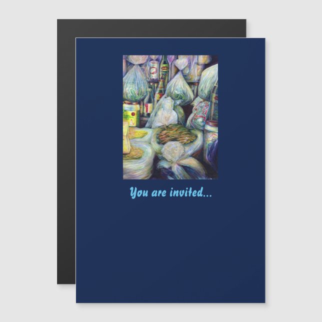 Invitation Magnétique Saveurs séchées à Singapour (Devant / Derrière)