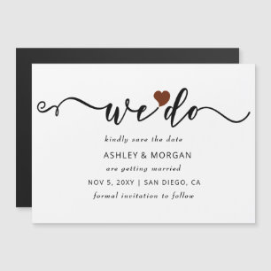 Invitation Magnétique Script Terracotta Coeur Nous faisons enregistrer l
