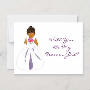 Invitation Magnétique "Serez-Vous Ma Fille De Fleurs" Personnalisable
