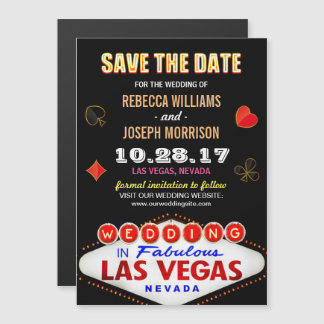 Invitation Magnétique Signe Las Vegas Neon - Enregistrer le Mariage de d