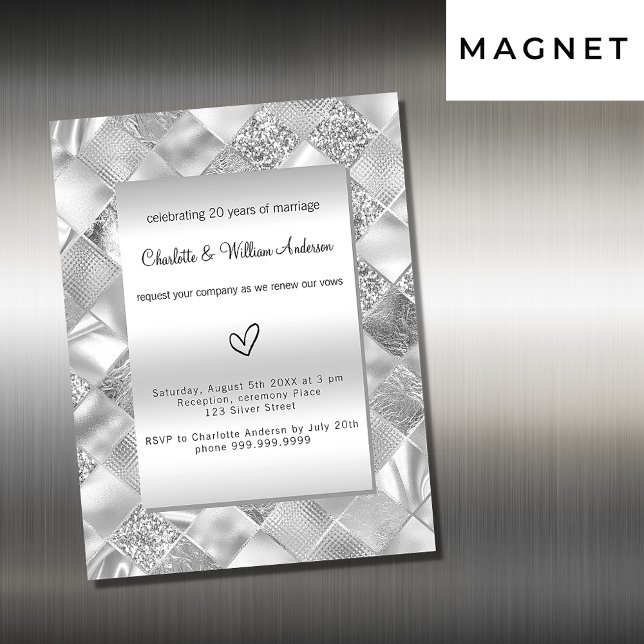 Invitation Magnétique Silver élégant voeu moderne renouveau luxe (Créateur téléchargé)