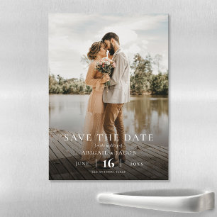 Invitation Magnétique Simple Élégant Moderne Photo Mariage Enregistrer l