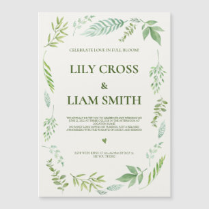 Invitation Magnétique Simple Et Élégant Mariage De Verdure Rustique