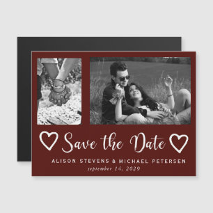 Invitation Magnétique Simple moderne chic script mariage photo date de s