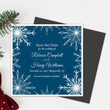 Simples Snowflakes D'Hiver Économisez La Date Mari