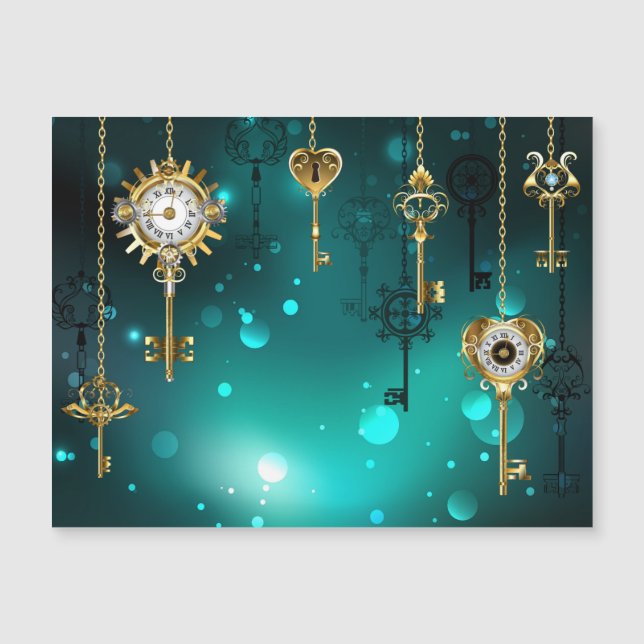 Invitation Magnétique Skeleton Keys on Green Background (Devant)