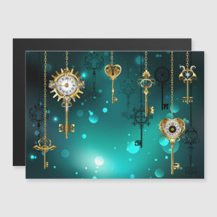 Invitation Magnétique Skeleton Keys on Green Background