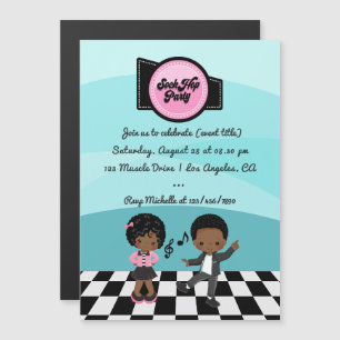 Invitation Magnétique Soirée Sock Hop