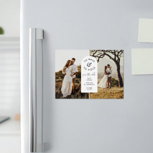 Invitation Magnétique STELLA Photo Mariage moderne Enregistrer la date