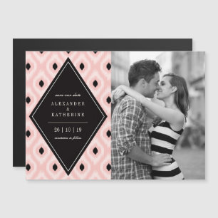 Invitation Magnétique Style Chic Mod Diamond Ikat Photo Enregistrer La D