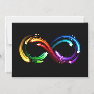Invitation Magnétique Symbole de l'infini de comètes arc-en-ciel