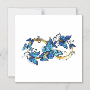 Invitation Magnétique Symbole infini de papillons Morpho bleus