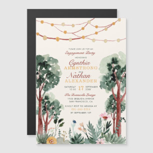 Invitation Magnétique Sympa Green Botanical Trees Floral Engagement