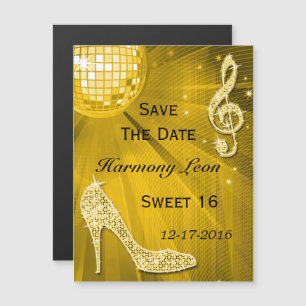 Invitation Magnétique Talons aiguilles scintillants Sweet 16 Enregistrez
