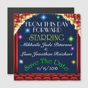 Invitation Magnétique Théâtre de cinéma mariage Enregistrer l'aimant de 