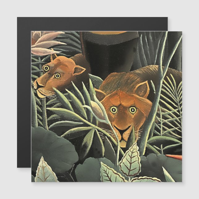 Invitation Magnétique "Tigre - Détail du rêve" par Henri Rousseau (Devant / Derrière)