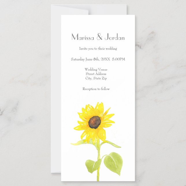 Invitation Magnétique Tournesol dansant (Recto)