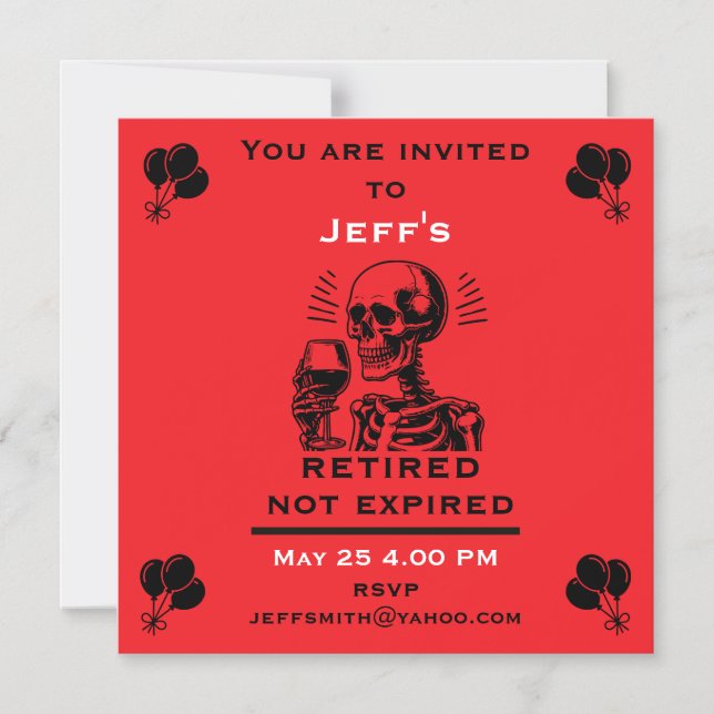 Invitation Magnétique Travail  Fête de retraite  (Recto)